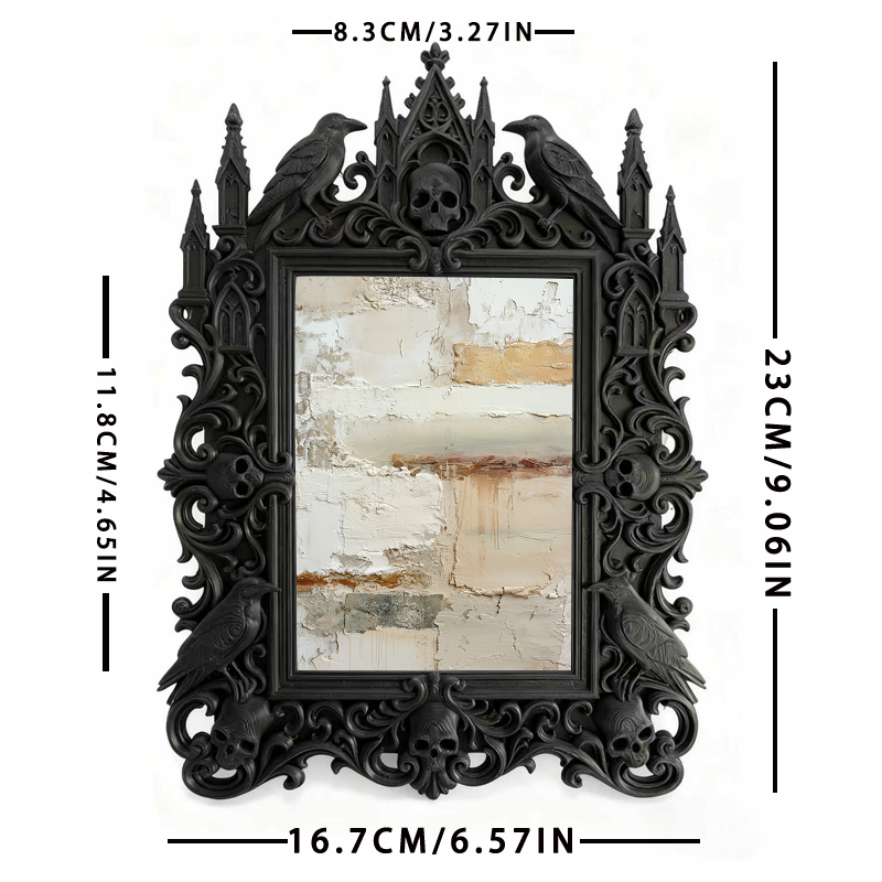 Stylish Gothic Dark-style Photo Frame | Horror Cosplay Prop 3D Printing Shop Decor, Photo Ornament, Wall-mountable & Tabletop, Creative Fram