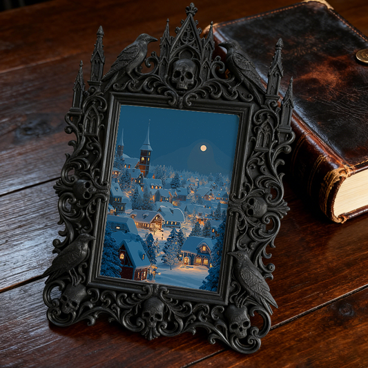 Rare Gothic Dark-style Photo Frame | Vampire Masquerade Ball Table Decor, Photo Ornament, Dual-use Display, Festive Frame