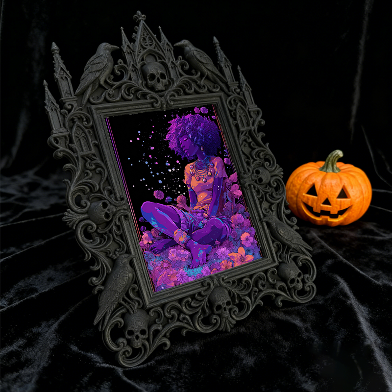 Bold Gothic Dark-style Photo Frame | Dark Academia Art Print Gallery Decor, Photo Ornament, Wall-mountable & Tabletop, Artistic Frame