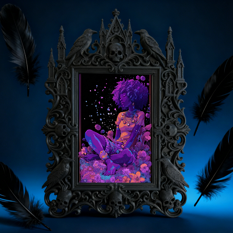 Bold Gothic Dark-style Photo Frame | Dark Academia Art Print Gallery Decor, Photo Ornament, Wall-mountable & Tabletop, Artistic Frame