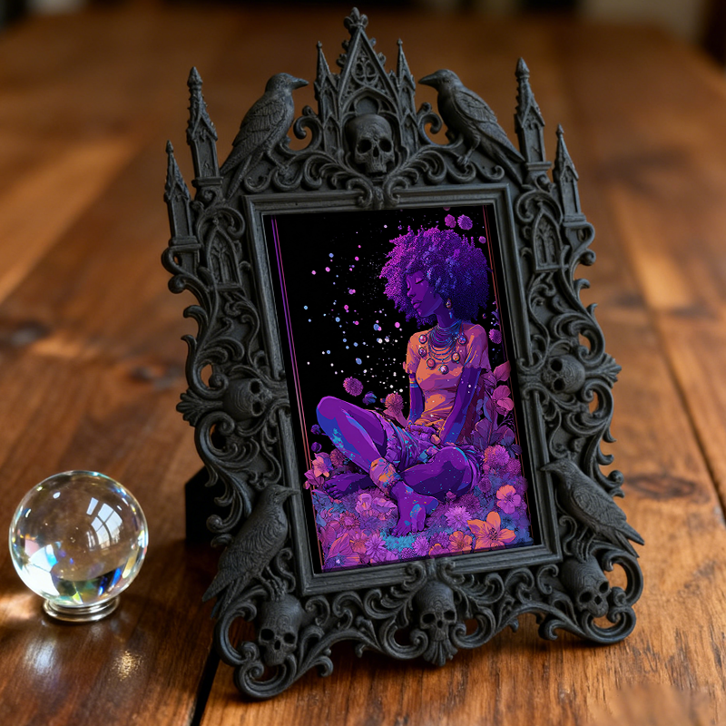 Bold Gothic Dark-style Photo Frame | Dark Academia Art Print Gallery Decor, Photo Ornament, Wall-mountable & Tabletop, Artistic Frame