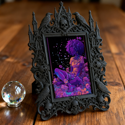 Bold Gothic Dark-style Photo Frame | Dark Academia Art Print Gallery Decor, Photo Ornament, Wall-mountable & Tabletop, Artistic Frame