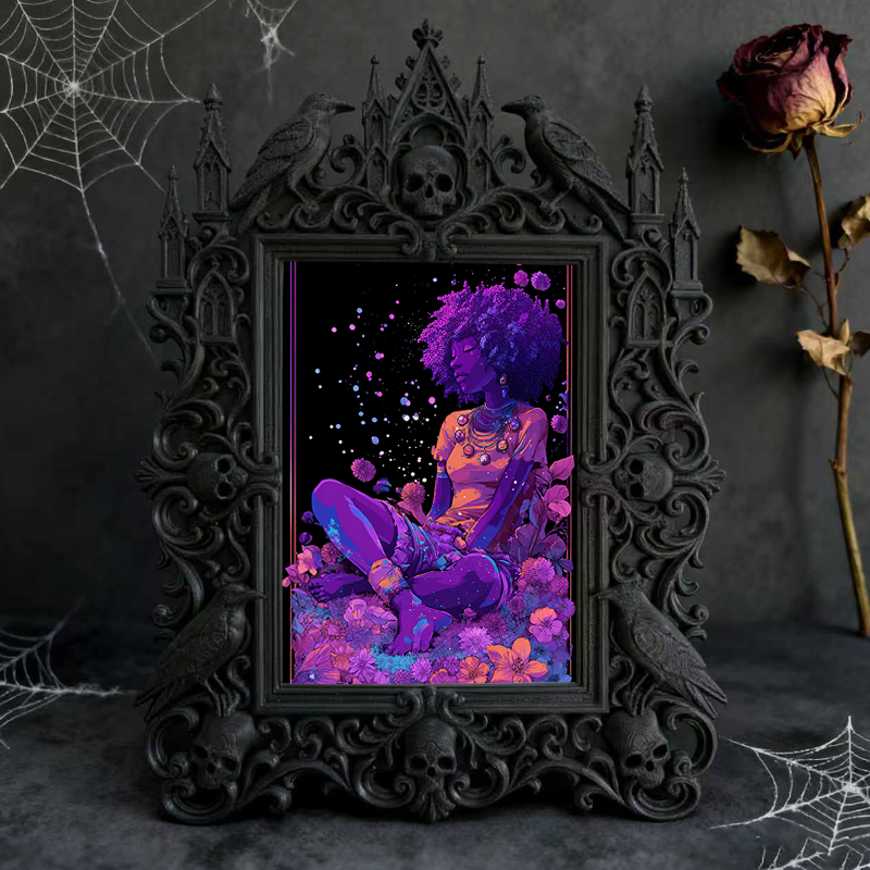 Bold Gothic Dark-style Photo Frame | Dark Academia Art Print Gallery Decor, Photo Ornament, Wall-mountable & Tabletop, Artistic Frame