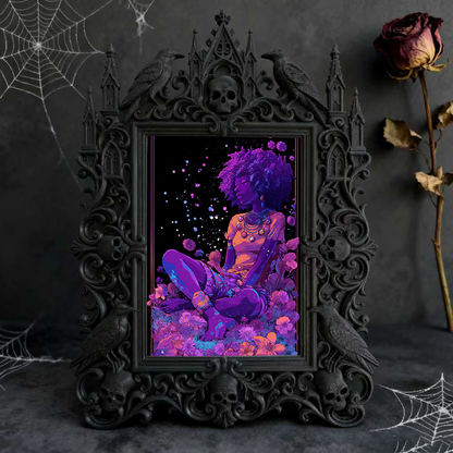 Bold Gothic Dark-style Photo Frame | Dark Academia Art Print Gallery Decor, Photo Ornament, Wall-mountable & Tabletop, Artistic Frame