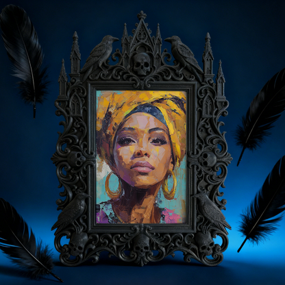 Unique Gothic Dark-style Photo Frame | Witchy Tarot Card Reading Party Table Decor, Photo Ornament, Dual-use Display, Mystic Frame