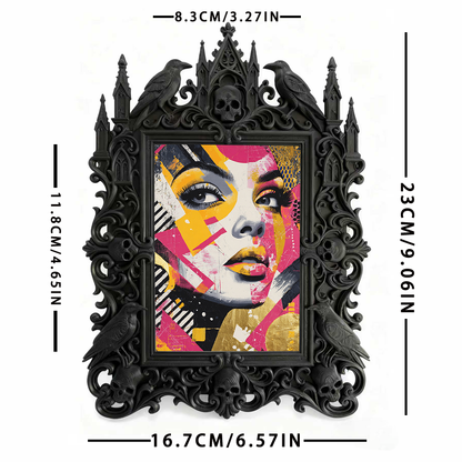 Bold Gothic Dark-style Photo Frame | Gothic Rooftop Halloween Party Decor, Photo Ornament, Dual-use Display, Outdoor Frame