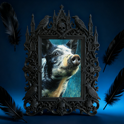 Gritty Gothic Dark-style Photo Frame | Dark Leather Craft Workshop Display, Photo Ornament, Wall/Table Dual-use, Wear-resistant Frame