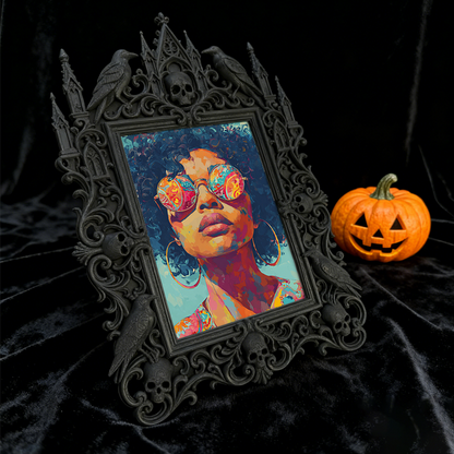 Limited-edition Gothic Dark-style Photo Frame | Horror Board Game Club Table Decor, Photo Ornament, Dual-use Display, Retro Plastic Frame