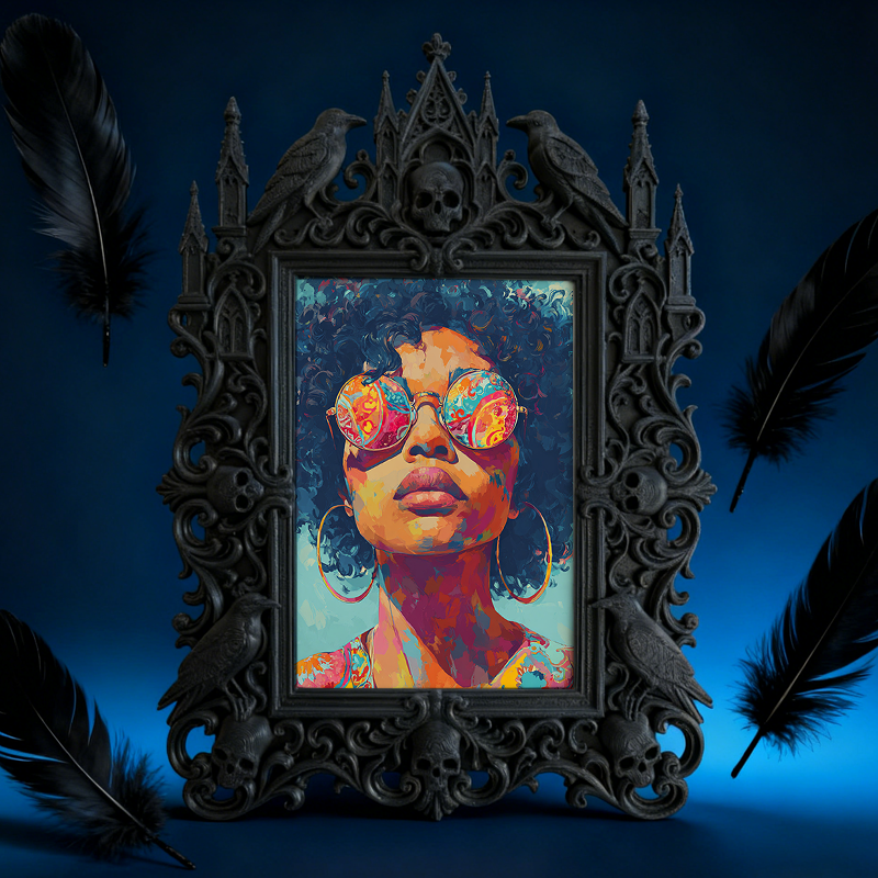 Limited-edition Gothic Dark-style Photo Frame | Horror Board Game Club Table Decor, Photo Ornament, Dual-use Display, Retro Plastic Frame