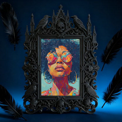 Limited-edition Gothic Dark-style Photo Frame | Horror Board Game Club Table Decor, Photo Ornament, Dual-use Display, Retro Plastic Frame
