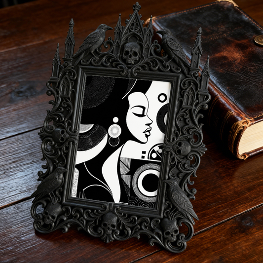 Daring Gothic Dark-style Photo Frame | Occult Manuscript Restoration Studio Decor, Photo Ornament, Wall-mountable & Tabletop, Scratch-resist
