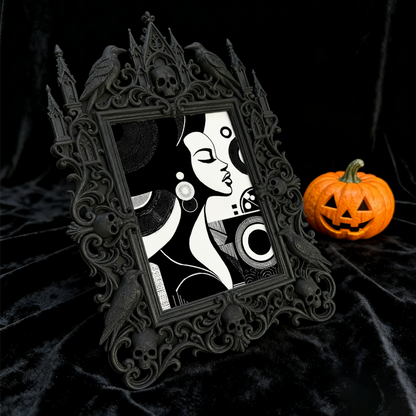 Daring Gothic Dark-style Photo Frame | Occult Manuscript Restoration Studio Decor, Photo Ornament, Wall-mountable & Tabletop, Scratch-resist