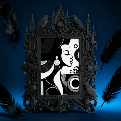Daring Gothic Dark-style Photo Frame | Occult Manuscript Restoration Studio Decor, Photo Ornament, Wall-mountable & Tabletop, Scratch-resist