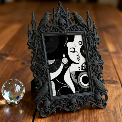 Daring Gothic Dark-style Photo Frame | Occult Manuscript Restoration Studio Decor, Photo Ornament, Wall-mountable & Tabletop, Scratch-resist