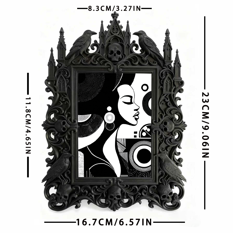 Daring Gothic Dark-style Photo Frame | Occult Manuscript Restoration Studio Decor, Photo Ornament, Wall-mountable & Tabletop, Scratch-resist