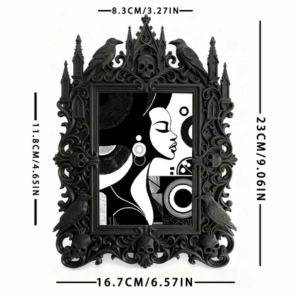 Daring Gothic Dark-style Photo Frame | Occult Manuscript Restoration Studio Decor, Photo Ornament, Wall-mountable & Tabletop, Scratch-resist