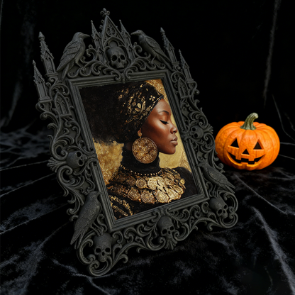Distinctive Gothic Dark-style Photo Frame | Dark Themed Floral Tattoo Shop Decor, Photo Ornament, Wall/Table Dual-use, Eco-friendly Frame