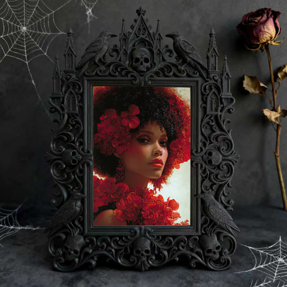 Gritty Gothic Dark-style Photo Frame | Punk Rock Band Practice Room Decor, Photo Ornament, Wall-mountable & Tabletop, Portable Frame