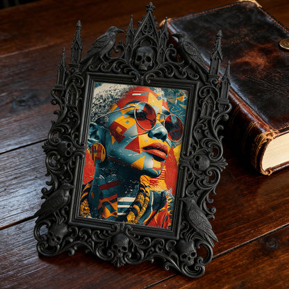 Classy Gothic Dark-style Photo Frame | Paranormal Souvenir Shop Window Decor, Photo Ornament, Dual-use Display, Elegant Frame