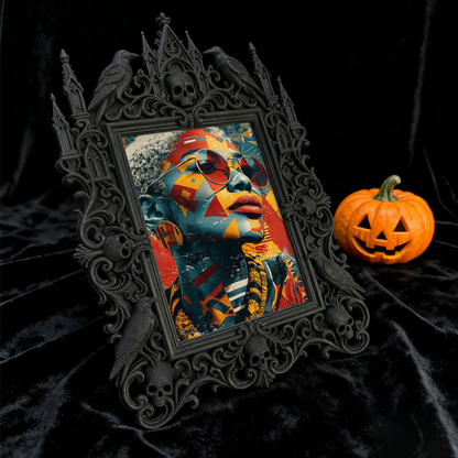 Classy Gothic Dark-style Photo Frame | Paranormal Souvenir Shop Window Decor, Photo Ornament, Dual-use Display, Elegant Frame