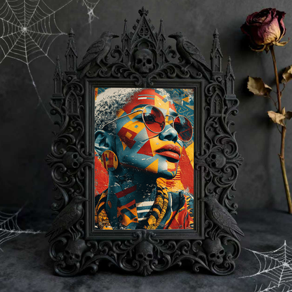 Classy Gothic Dark-style Photo Frame | Paranormal Souvenir Shop Window Decor, Photo Ornament, Dual-use Display, Elegant Frame