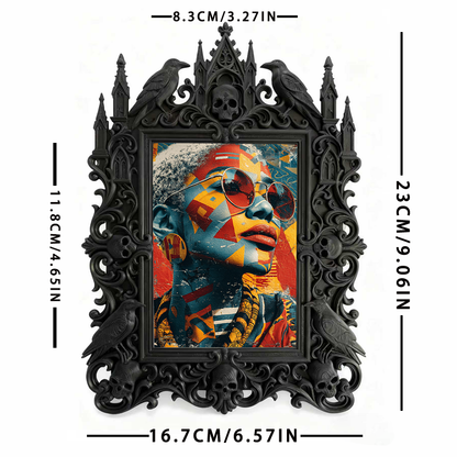 Classy Gothic Dark-style Photo Frame | Paranormal Souvenir Shop Window Decor, Photo Ornament, Dual-use Display, Elegant Frame