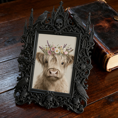Limited-edition Gothic Dark-style Photo Frame | Werewolf Themed Hiking Gear Shop Decor, Photo Ornament, Wall-mountable & Tabletop, Rustic Fr