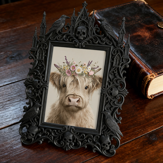 Limited-edition Gothic Dark-style Photo Frame | Werewolf Themed Hiking Gear Shop Decor, Photo Ornament, Wall-mountable & Tabletop, Rustic Fr