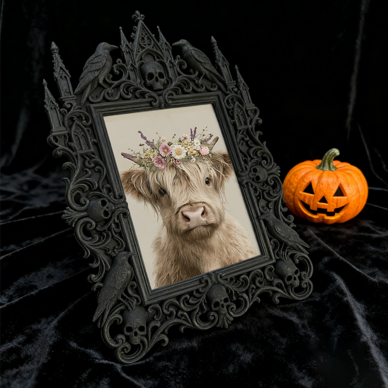 Limited-edition Gothic Dark-style Photo Frame | Werewolf Themed Hiking Gear Shop Decor, Photo Ornament, Wall-mountable & Tabletop, Rustic Fr