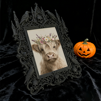 Limited-edition Gothic Dark-style Photo Frame | Werewolf Themed Hiking Gear Shop Decor, Photo Ornament, Wall-mountable & Tabletop, Rustic Fr