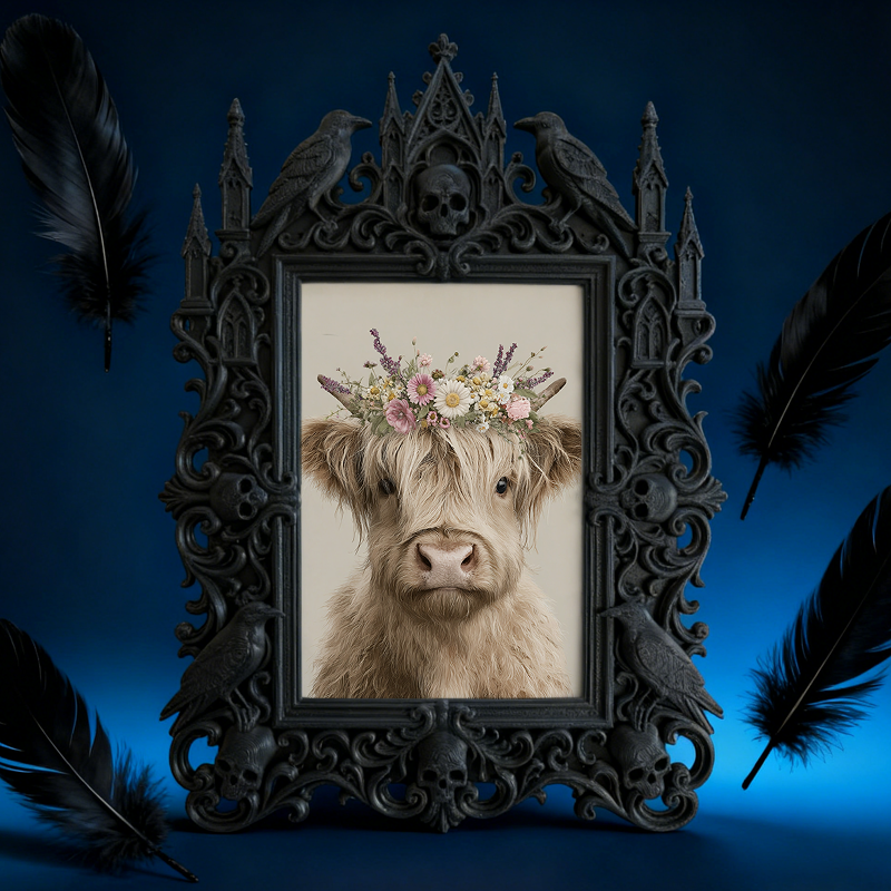 Limited-edition Gothic Dark-style Photo Frame | Werewolf Themed Hiking Gear Shop Decor, Photo Ornament, Wall-mountable & Tabletop, Rustic Fr