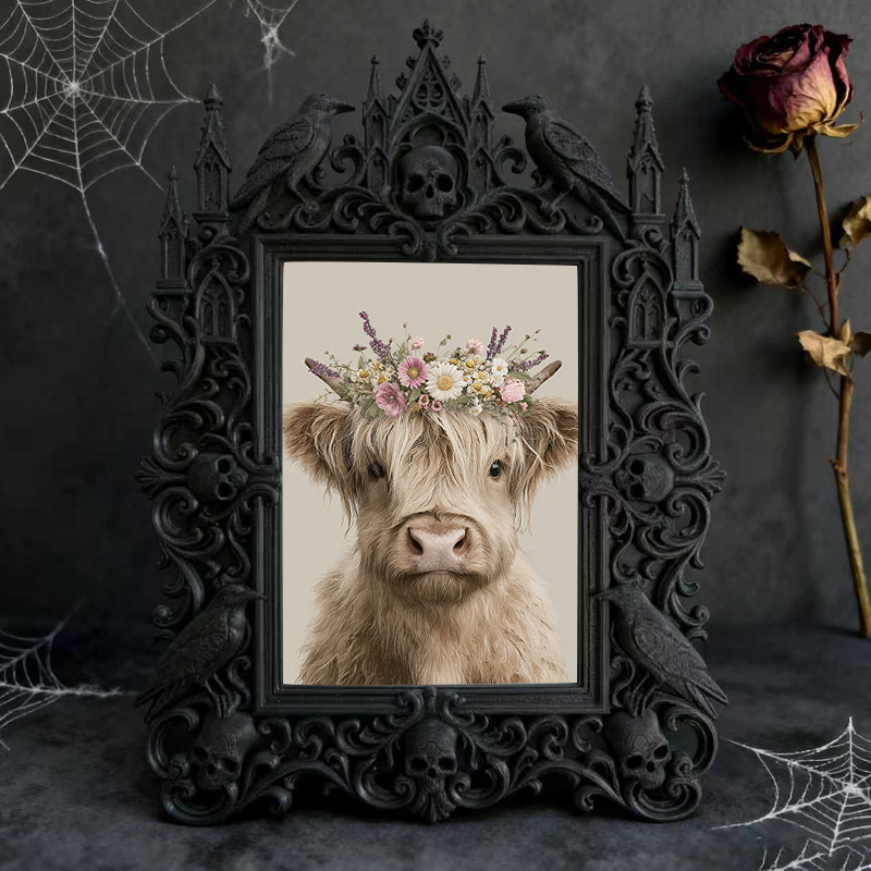 Limited-edition Gothic Dark-style Photo Frame | Werewolf Themed Hiking Gear Shop Decor, Photo Ornament, Wall-mountable & Tabletop, Rustic Fr