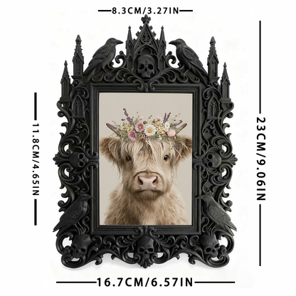 Limited-edition Gothic Dark-style Photo Frame | Werewolf Themed Hiking Gear Shop Decor, Photo Ornament, Wall-mountable & Tabletop, Rustic Fr