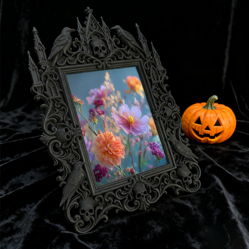 Daring Gothic Dark-style Photo Frame | Dark Calligraphy Scroll Shop Decor, Photo Ornament, Wall/Table Dual-use, Stain-resistant Frame