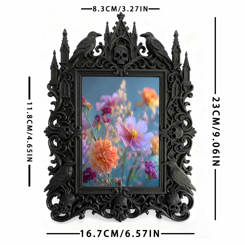 Daring Gothic Dark-style Photo Frame | Dark Calligraphy Scroll Shop Decor, Photo Ornament, Wall/Table Dual-use, Stain-resistant Frame