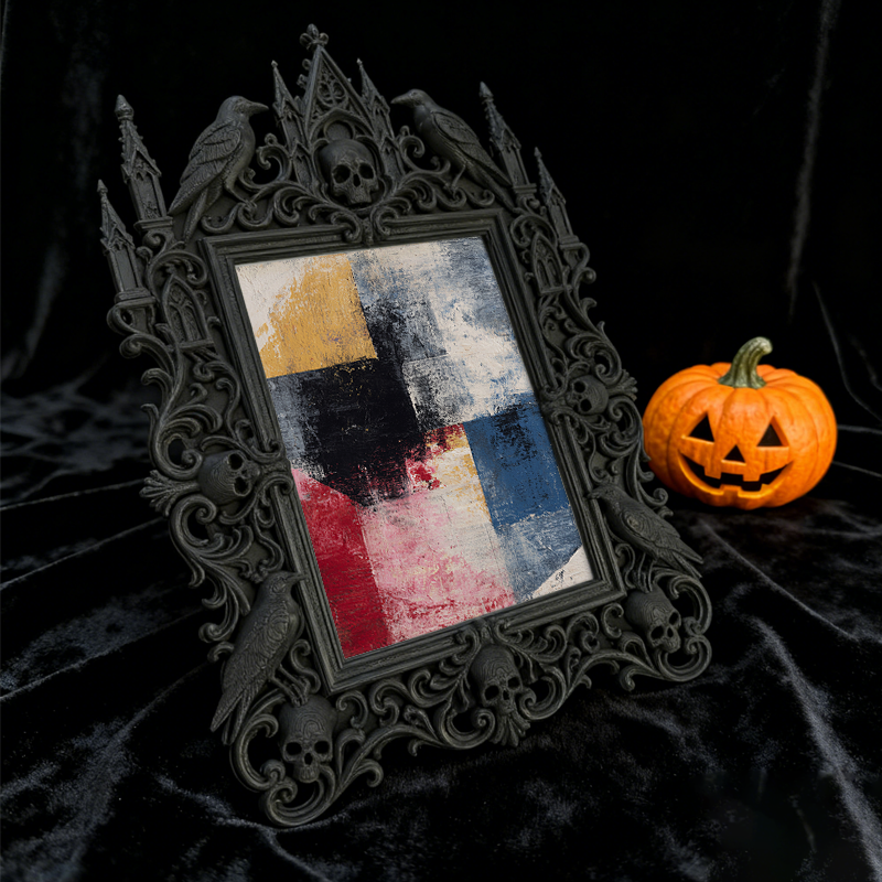 Classy Gothic Dark-style Photo Frame | Horror Escape Room Photo Booth Decor, Photo Ornament, Wall-mountable & Tabletop, Reusable Frame