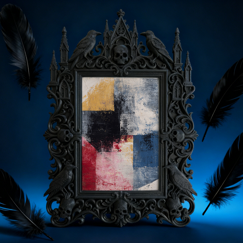 Classy Gothic Dark-style Photo Frame | Horror Escape Room Photo Booth Decor, Photo Ornament, Wall-mountable & Tabletop, Reusable Frame