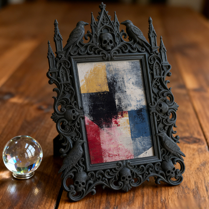 Classy Gothic Dark-style Photo Frame | Horror Escape Room Photo Booth Decor, Photo Ornament, Wall-mountable & Tabletop, Reusable Frame