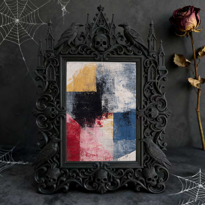 Classy Gothic Dark-style Photo Frame | Horror Escape Room Photo Booth Decor, Photo Ornament, Wall-mountable & Tabletop, Reusable Frame