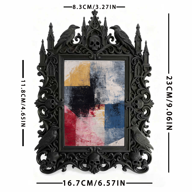 Classy Gothic Dark-style Photo Frame | Horror Escape Room Photo Booth Decor, Photo Ornament, Wall-mountable & Tabletop, Reusable Frame