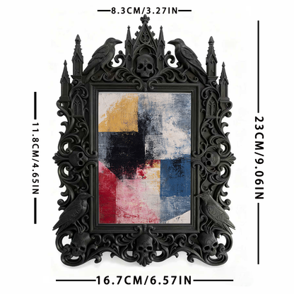 Classy Gothic Dark-style Photo Frame | Horror Escape Room Photo Booth Decor, Photo Ornament, Wall-mountable & Tabletop, Reusable Frame