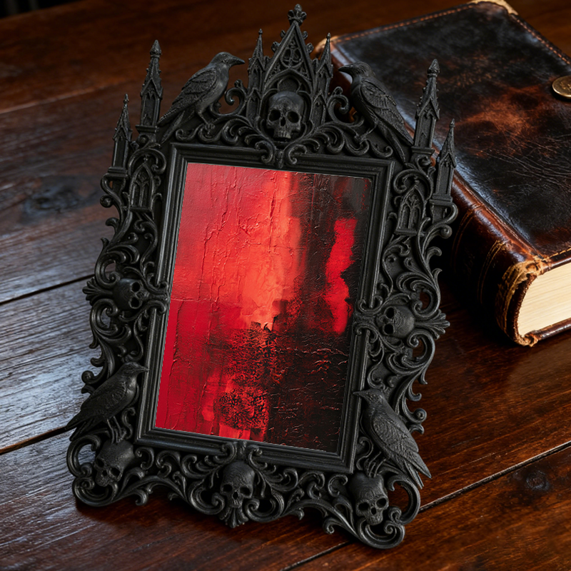 Daring Gothic Dark-style Photo Frame | Dark Academia Ink Bottle Shop Decor, Photo Ornament, Wall-mountable & Tabletop, Minimalist Frame