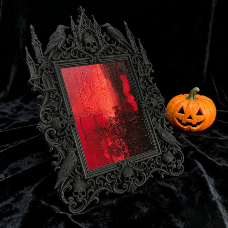 Daring Gothic Dark-style Photo Frame | Dark Academia Ink Bottle Shop Decor, Photo Ornament, Wall-mountable & Tabletop, Minimalist Frame
