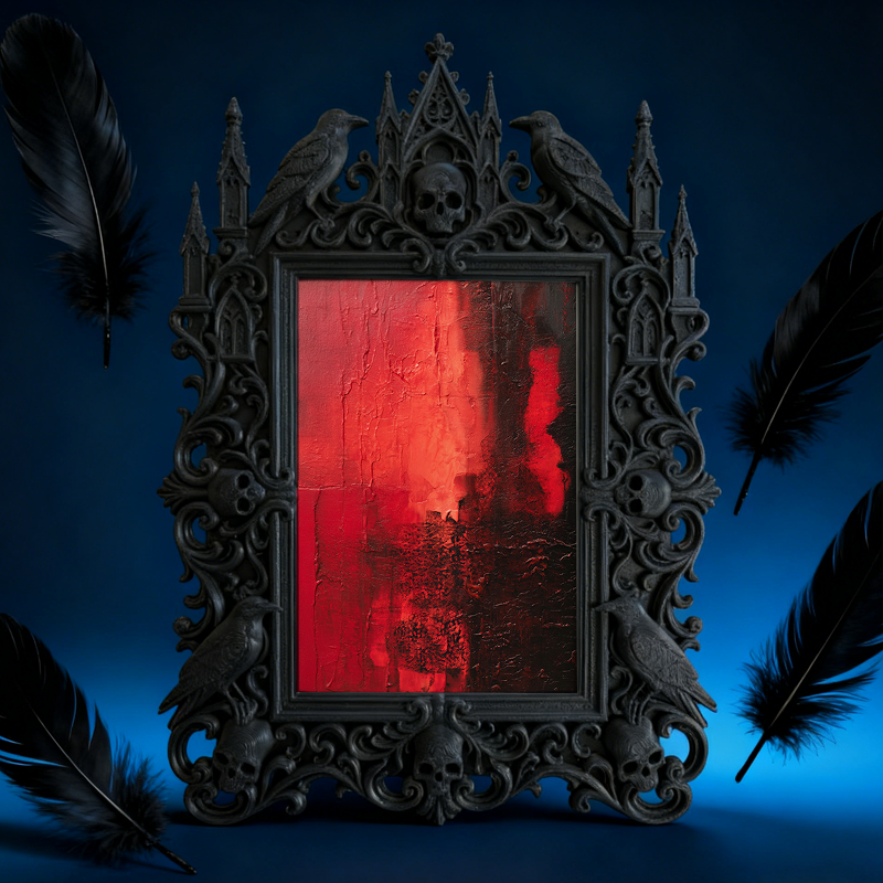 Daring Gothic Dark-style Photo Frame | Dark Academia Ink Bottle Shop Decor, Photo Ornament, Wall-mountable & Tabletop, Minimalist Frame