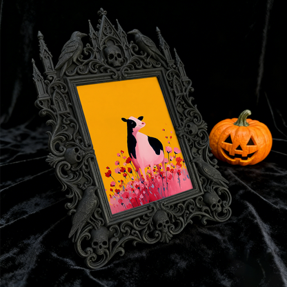 Distinctive Gothic Dark-style Photo Frame | Witchy Herbal Tea Blending Shop Decor, Photo Ornament, Dual-use Display, Practical Frame