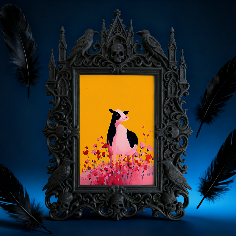 Distinctive Gothic Dark-style Photo Frame | Witchy Herbal Tea Blending Shop Decor, Photo Ornament, Dual-use Display, Practical Frame