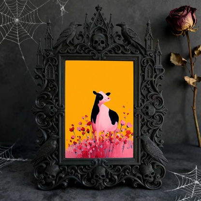 Distinctive Gothic Dark-style Photo Frame | Witchy Herbal Tea Blending Shop Decor, Photo Ornament, Dual-use Display, Practical Frame