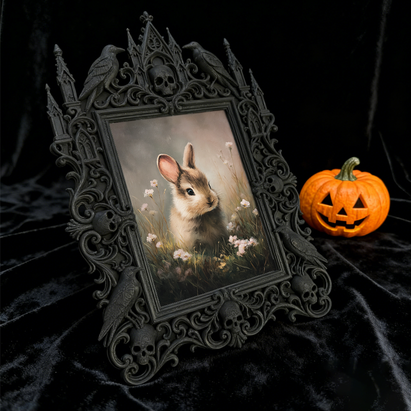 Gritty Gothic Dark-style Photo Frame | Gothic Piercing Studio Waiting Area Decor, Photo Ornament, Wall-mountable & Tabletop, Industrial Fram