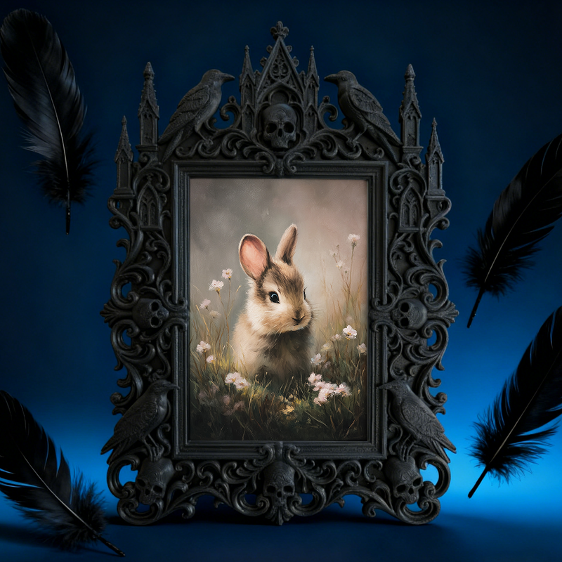 Gritty Gothic Dark-style Photo Frame | Gothic Piercing Studio Waiting Area Decor, Photo Ornament, Wall-mountable & Tabletop, Industrial Fram