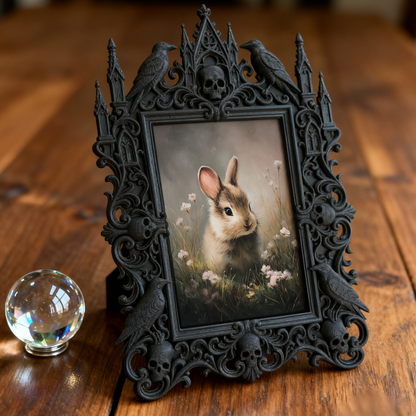 Gritty Gothic Dark-style Photo Frame | Gothic Piercing Studio Waiting Area Decor, Photo Ornament, Wall-mountable & Tabletop, Industrial Fram